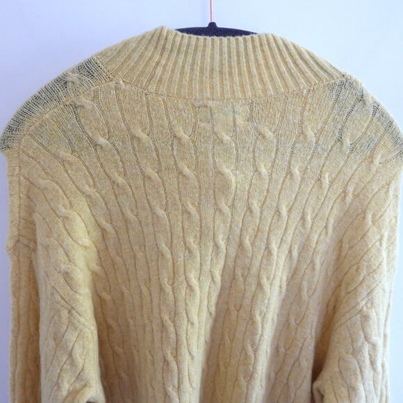 NWT J Crew Factory Cable-knit Mockneck Sweater in Extra-Soft Yarn XL Yellow - Picture 9 of 10